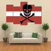 The Flag Of The Latvia With Crossbones And Jolly Roger And Lack Canvas Of A Pirat Multi Panel Canvas Wall Art