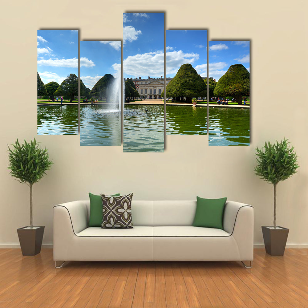 A view of Hampton Court Palace multi panel canvas wall art