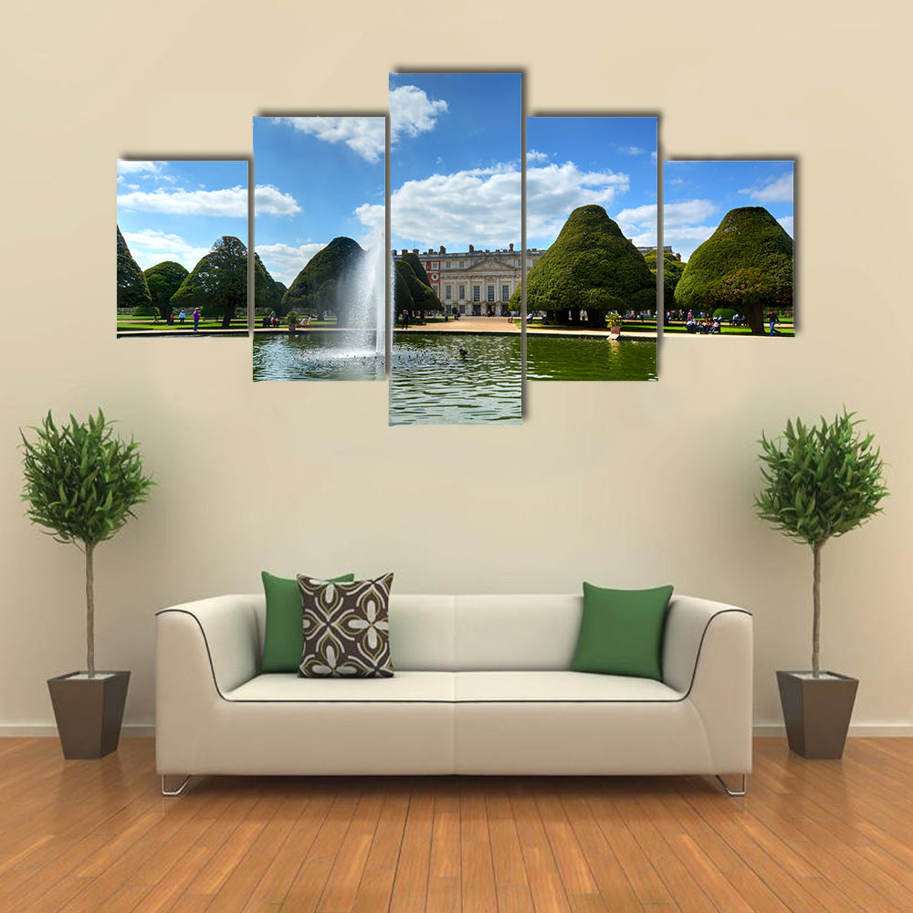 A view of Hampton Court Palace multi panel canvas wall art