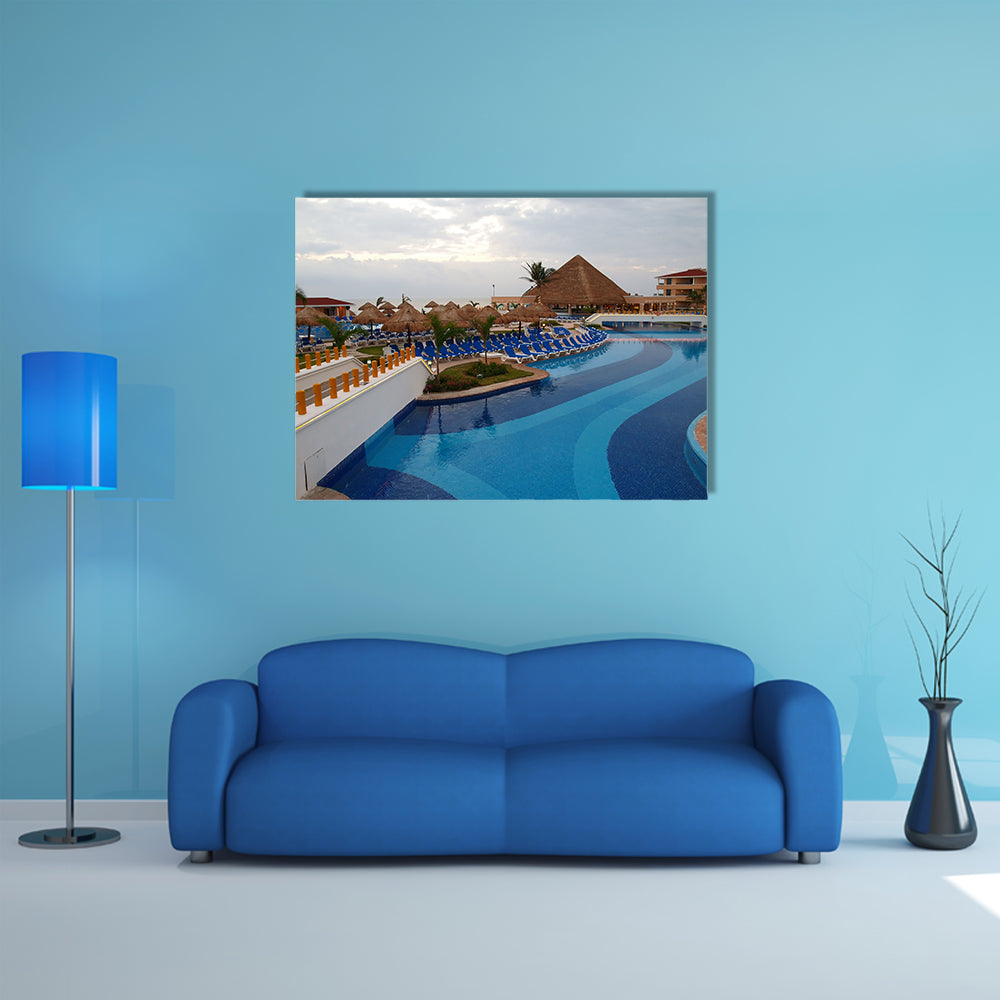 A beach resort in Cancun, Mexico Multi Panel canvas wall art