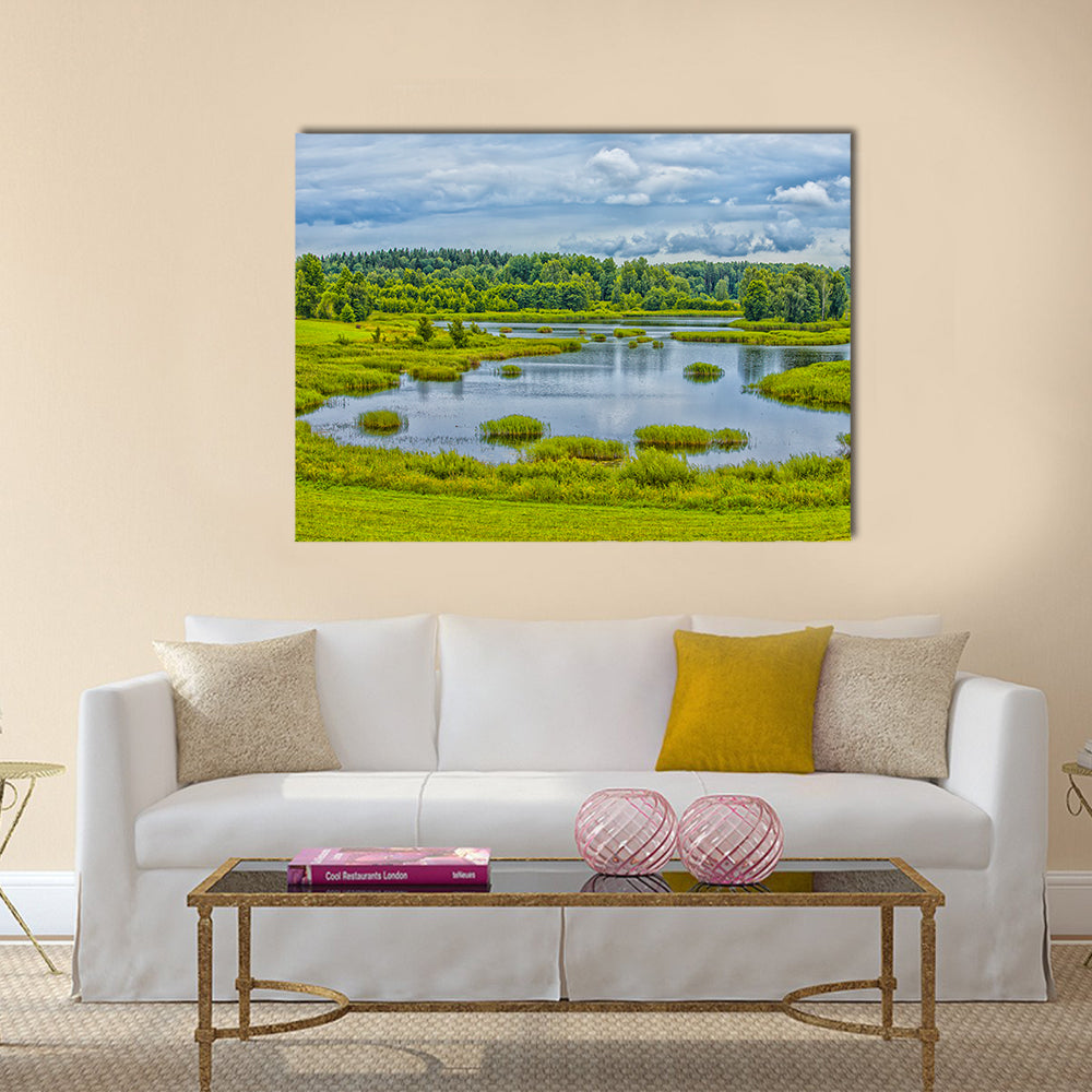 Belarussian National Park Braslav Lakes Surrounded Multi panel canvas wall art