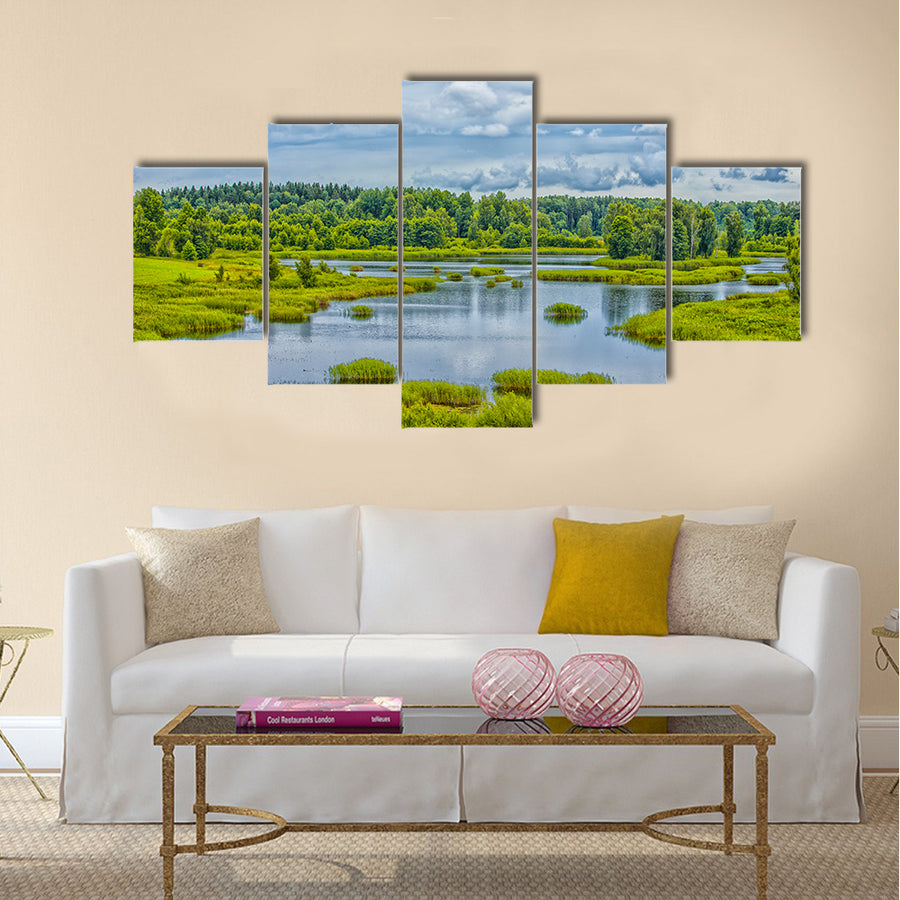 Belarussian National Park Braslav Lakes Surrounded Multi panel canvas wall art
