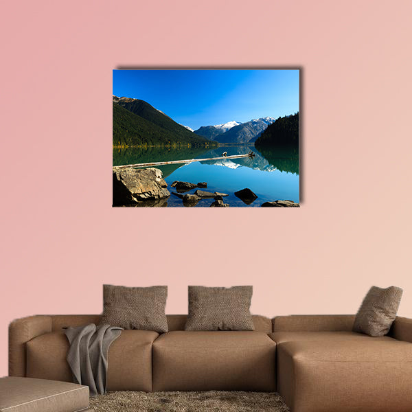Mountain reflection on Cheakamus Lake at fall Multi panel canvas wall art