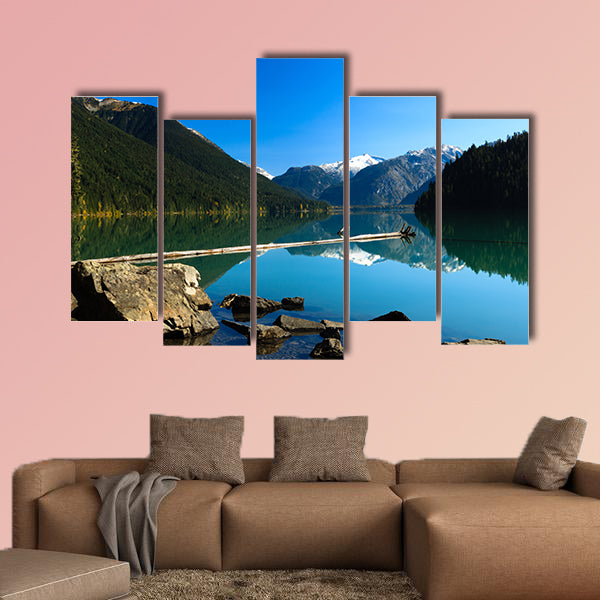 Mountain reflection on Cheakamus Lake at fall Multi panel canvas wall art
