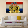 Physical version of Bitcoin and Croatia Flag multi panel canvas wall art