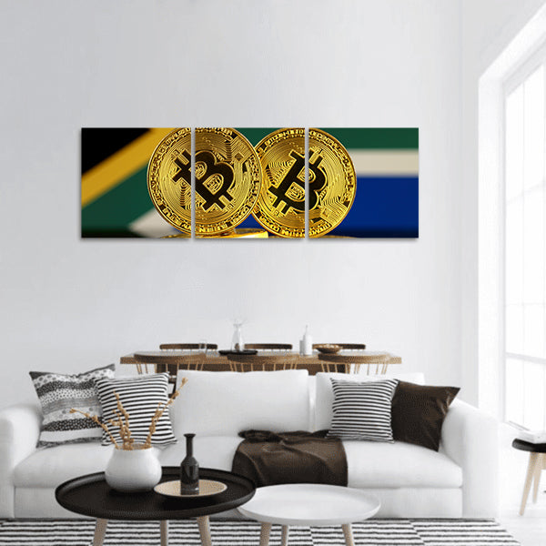 Physical version of Bitcoin panoramic canvas wall art