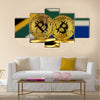 Copy of Physical version of Bitcoin South Africa Flag multi panel canvas wall art