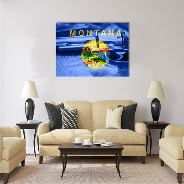 Montana flag (U.S. state) Gun Control USA Multi panel canvas wall art