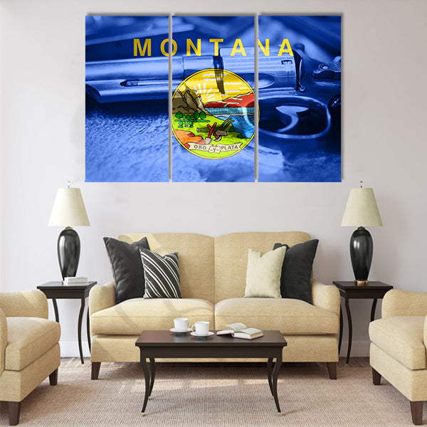 Montana flag (U.S. state) Gun Control USA Multi panel canvas wall art