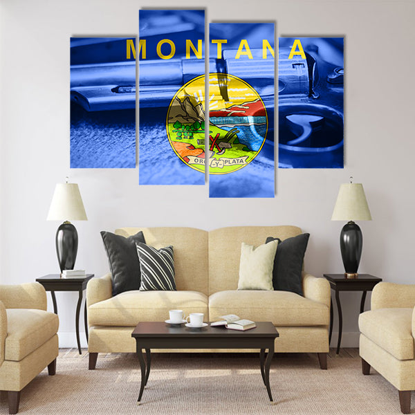 Montana flag (U.S. state) Gun Control USA Multi panel canvas wall art