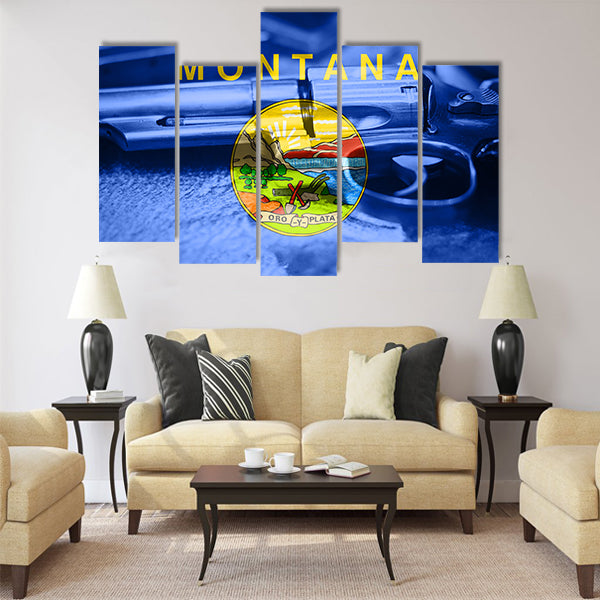 Montana flag (U.S. state) Gun Control USA Multi panel canvas wall art