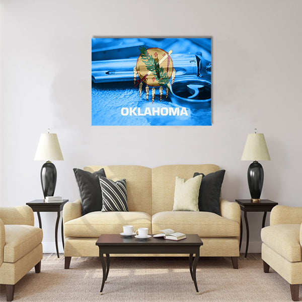 Oklahoma flag (U.S. state) Gun Control USA Multi panel canvas wall art