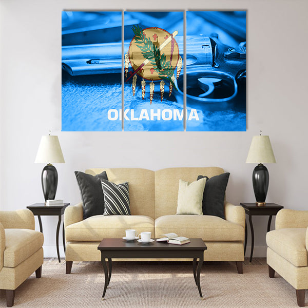 Oklahoma flag (U.S. state) Gun Control USA Multi panel canvas wall art
