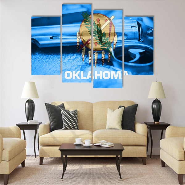 Oklahoma flag (U.S. state) Gun Control USA Multi panel canvas wall art