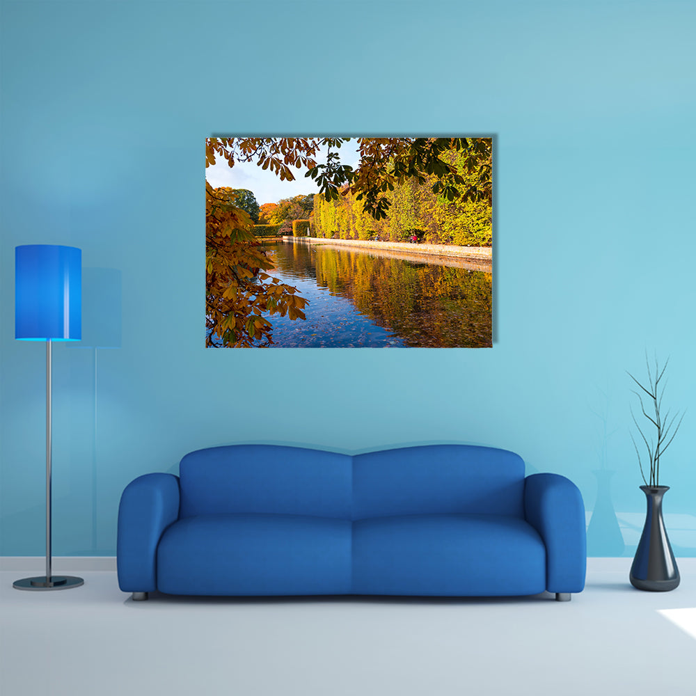 The Beauty Of The Colors Of Autumn In The Oliwski Park, Poland Multi Panel Canvas Wall Art