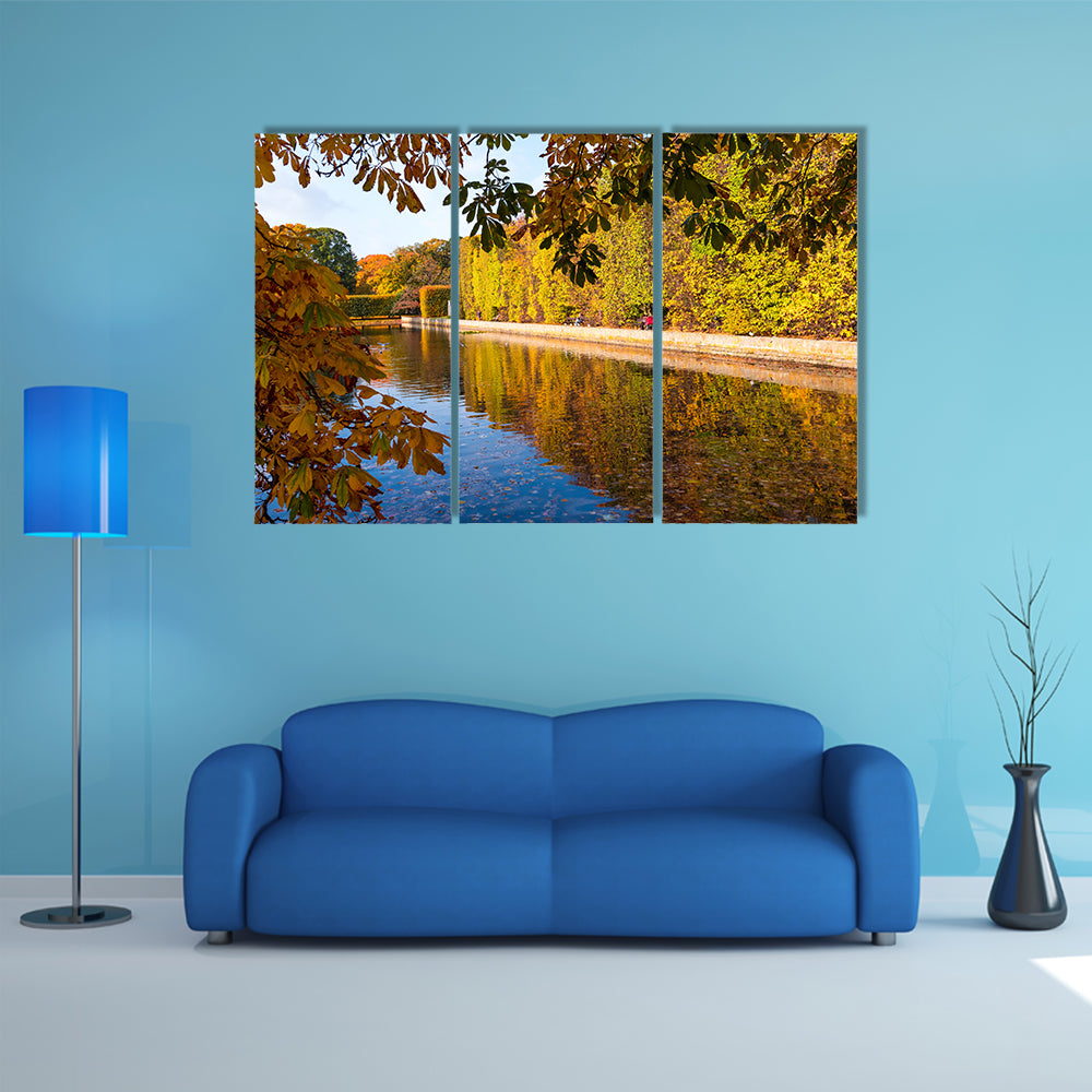 The Beauty Of The Colors Of Autumn In The Oliwski Park, Poland Multi Panel Canvas Wall Art