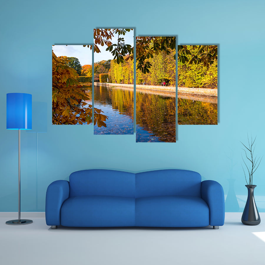 The Beauty Of The Colors Of Autumn In The Oliwski Park, Poland Multi Panel Canvas Wall Art