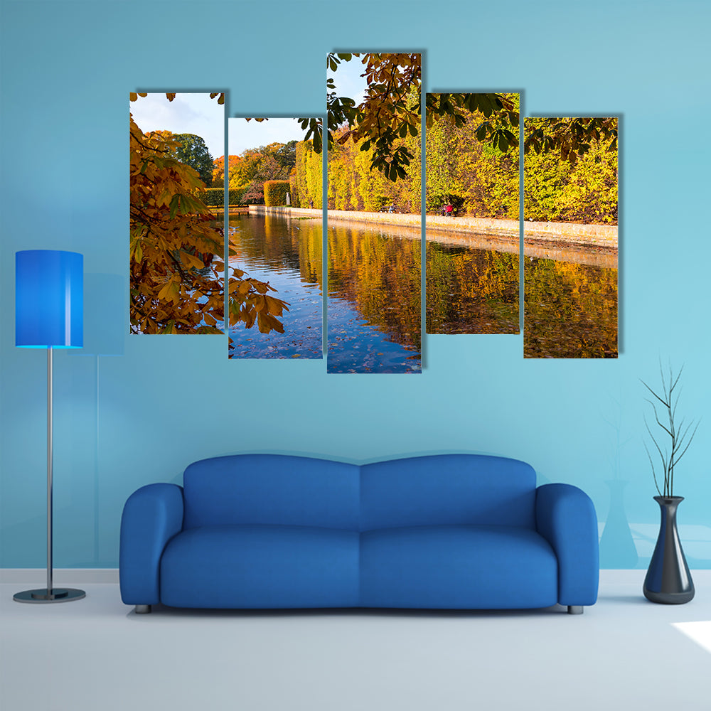 The Beauty Of The Colors Of Autumn In The Oliwski Park, Poland Multi Panel Canvas Wall Art