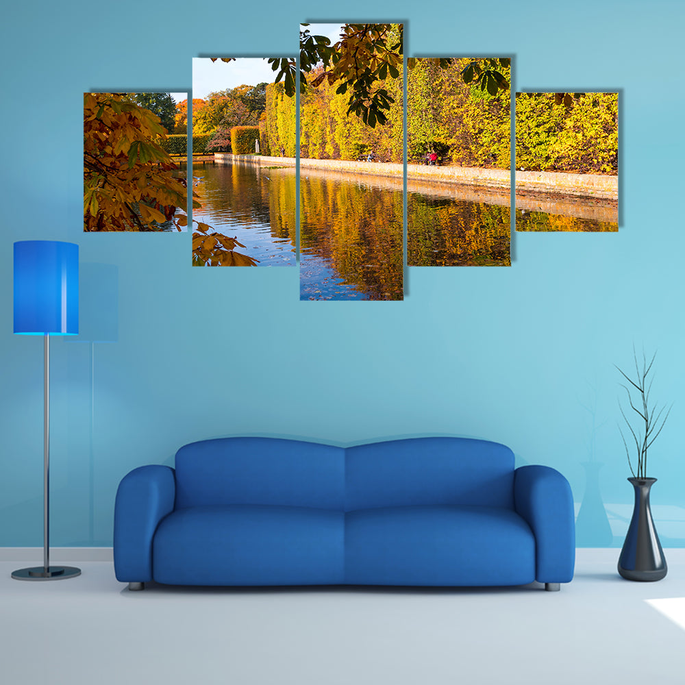 The Beauty Of The Colors Of Autumn In The Oliwski Park, Poland Multi Panel Canvas Wall Art