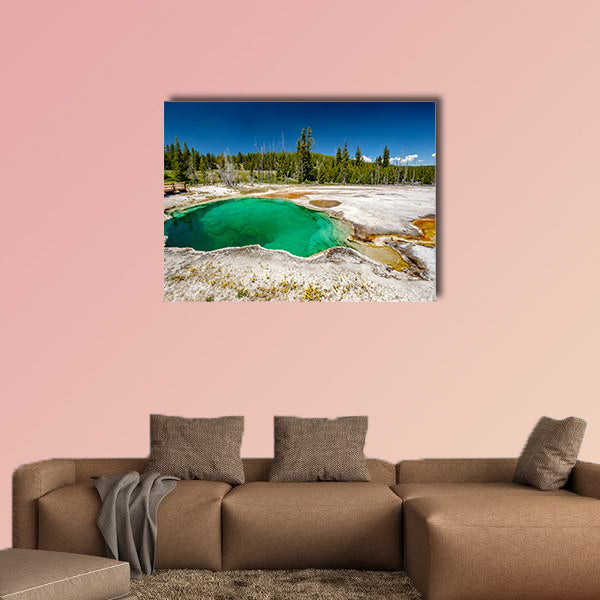 Hot thermal spring Abyss Pool in Yellowstone National Park, wall art