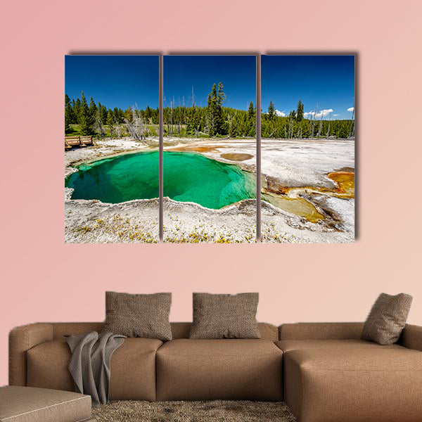 Hot thermal spring Abyss Pool in Yellowstone National Park, wall art
