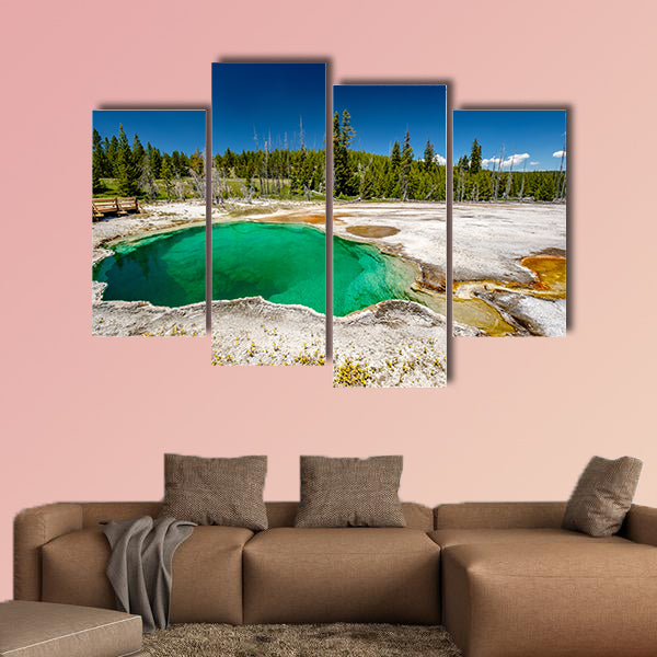 Hot thermal spring Abyss Pool in Yellowstone National Park, wall art