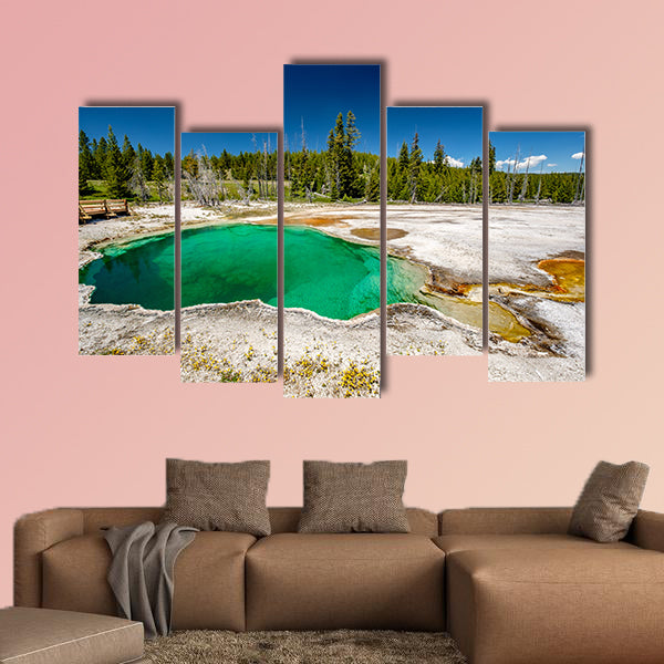 Hot thermal spring Abyss Pool in Yellowstone National Park, wall art