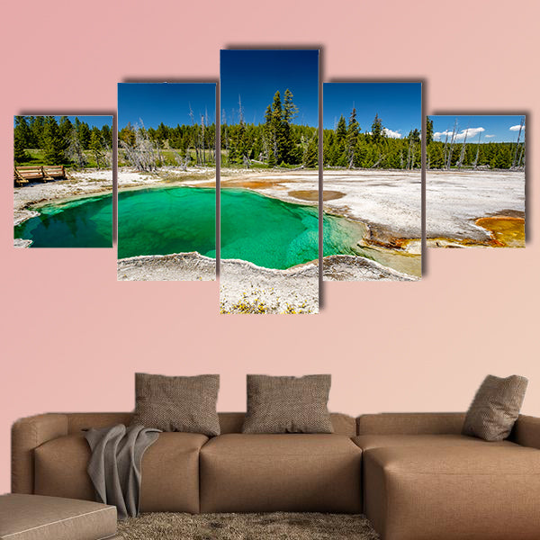 Hot thermal spring Abyss Pool in Yellowstone National Park, wall art