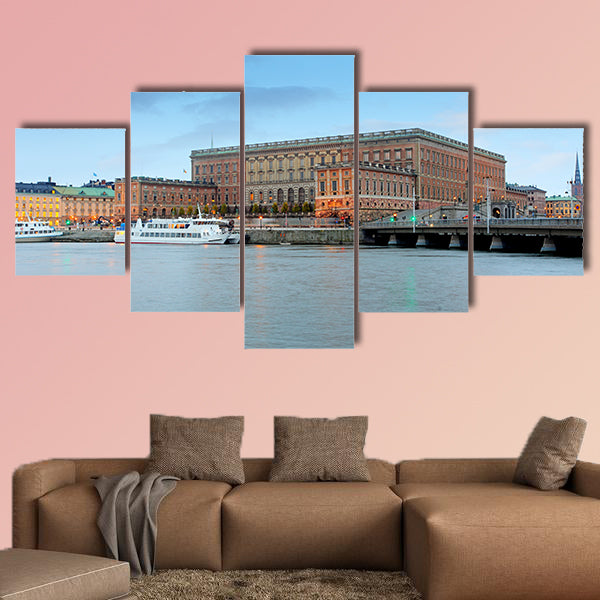 Palace in Stockholm multi panel canvas wall art