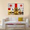 Physical version of Bitcoin Georgia  Flag multi panel canvas wall art