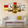 Physical version of Bitcoin Georgia  Flag multi panel canvas wall art