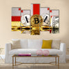 Physical version of Bitcoin Georgia  Flag multi panel canvas wall art