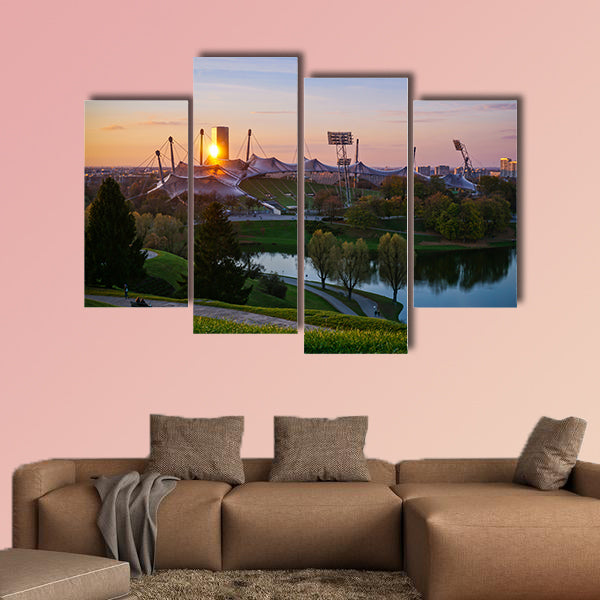 View to Olympic Stadium from top point multi panel canvas wall art