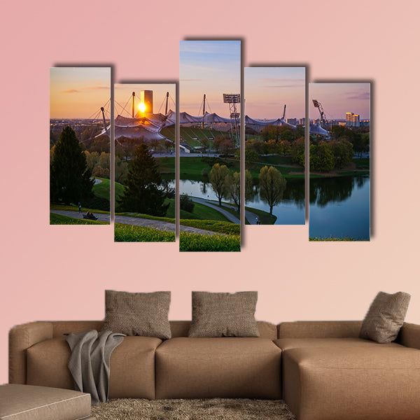 View to Olympic Stadium from top point multi panel canvas wall art
