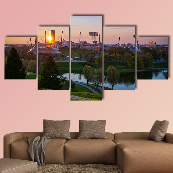 View to Olympic Stadium from top point multi panel canvas wall art