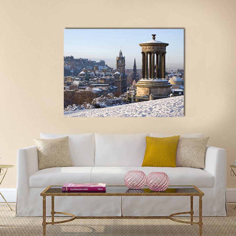 Edinburgh winter city view  Multi panel canvas wall art Success