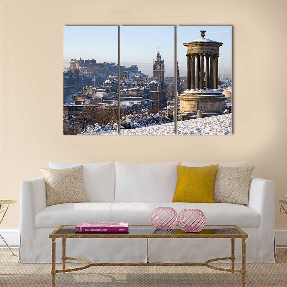 Edinburgh winter city view  Multi panel canvas wall art Success