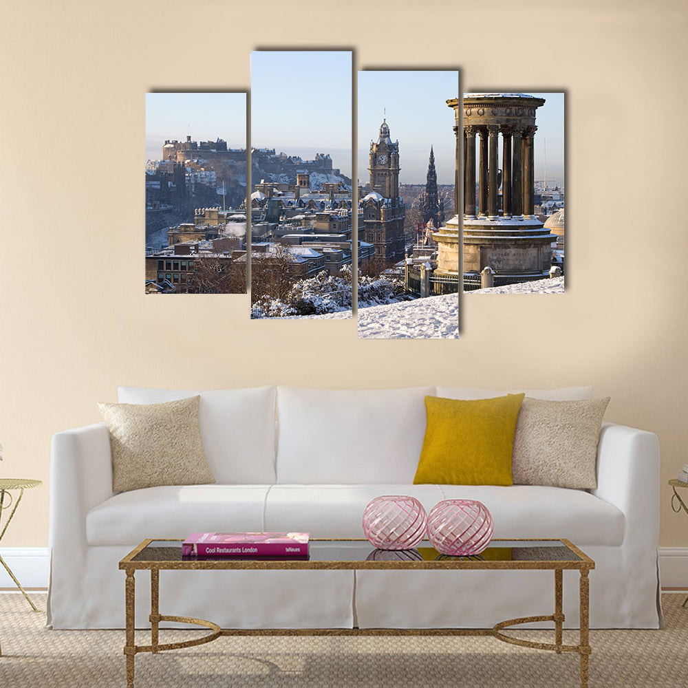 Edinburgh winter city view  Multi panel canvas wall art Success