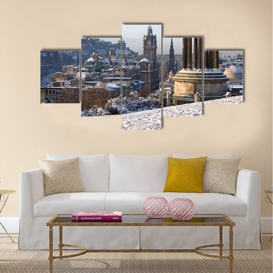 Edinburgh winter city view  Multi panel canvas wall art Success