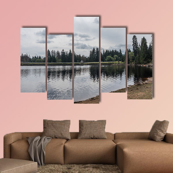The Silberteich Lake in Harz, Germany multi panel canvas wall art