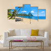 Paradise beach at Soufriere Bay at small town Soufriere in Saint Lucia Multi Panel Canvas Wall Art