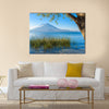 Wooden pier at Lake Atitlan on the shore at Panajachel Guatemala Multi panel canvas wall art