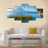 Wooden pier at Lake Atitlan on the shore at Panajachel Guatemala Multi panel canvas wall art