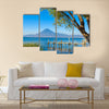 Wooden pier at Lake Atitlan on the shore at Panajachel, Guatemala Multi panel canvas wall art