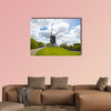 Traditional wooden old windmill in Bruges, Belgium multi panel canvas wall art