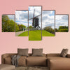 Traditional wooden old windmill in Bruges, Belgium multi panel canvas wall art