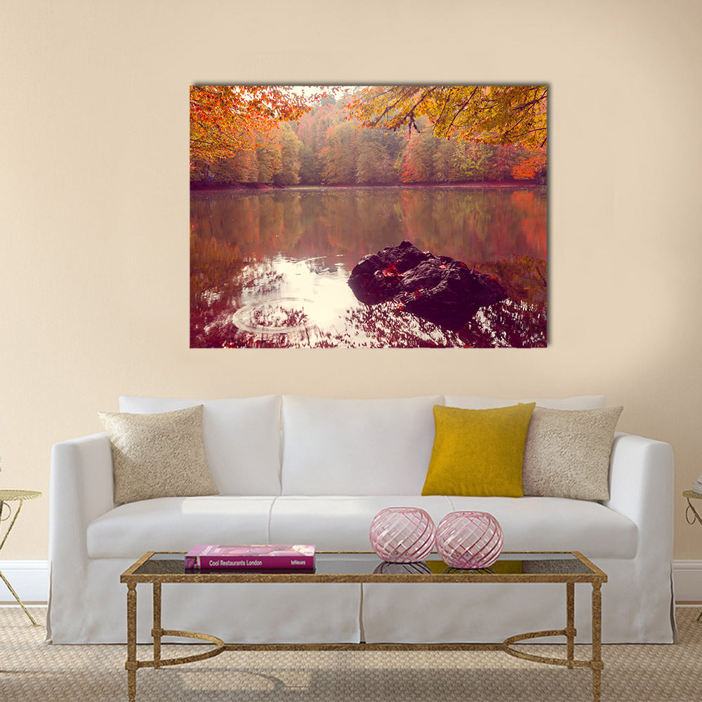 Soft view of autumn landscape multi panel canvas wall art