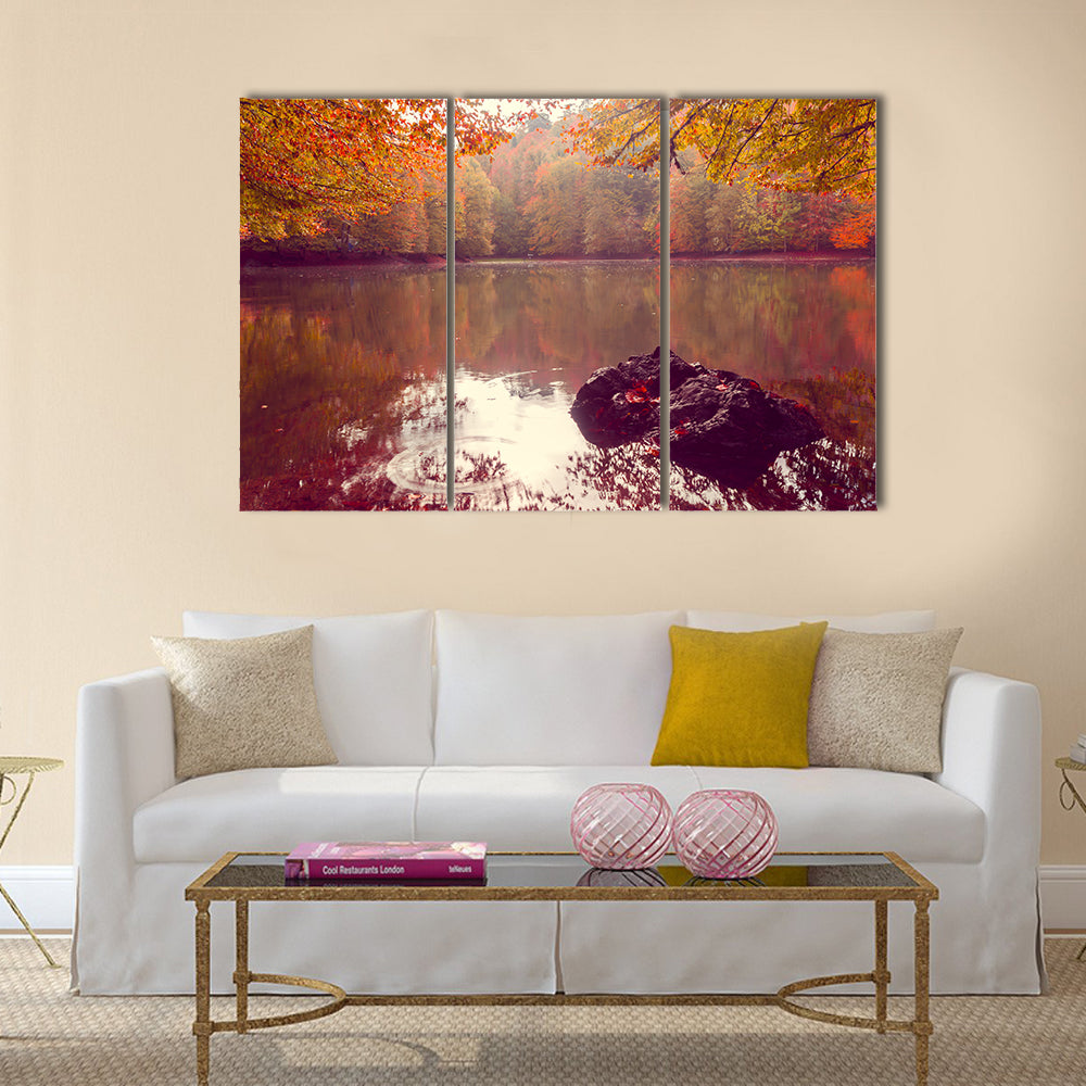 Soft view of autumn landscape multi panel canvas wall art