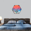 Fantasy alien planet hexagonal canvas wall art