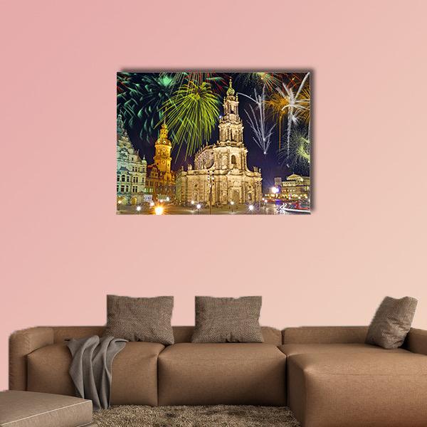 Beautiful bright colorful city landscape in Dresden, Germany wall art